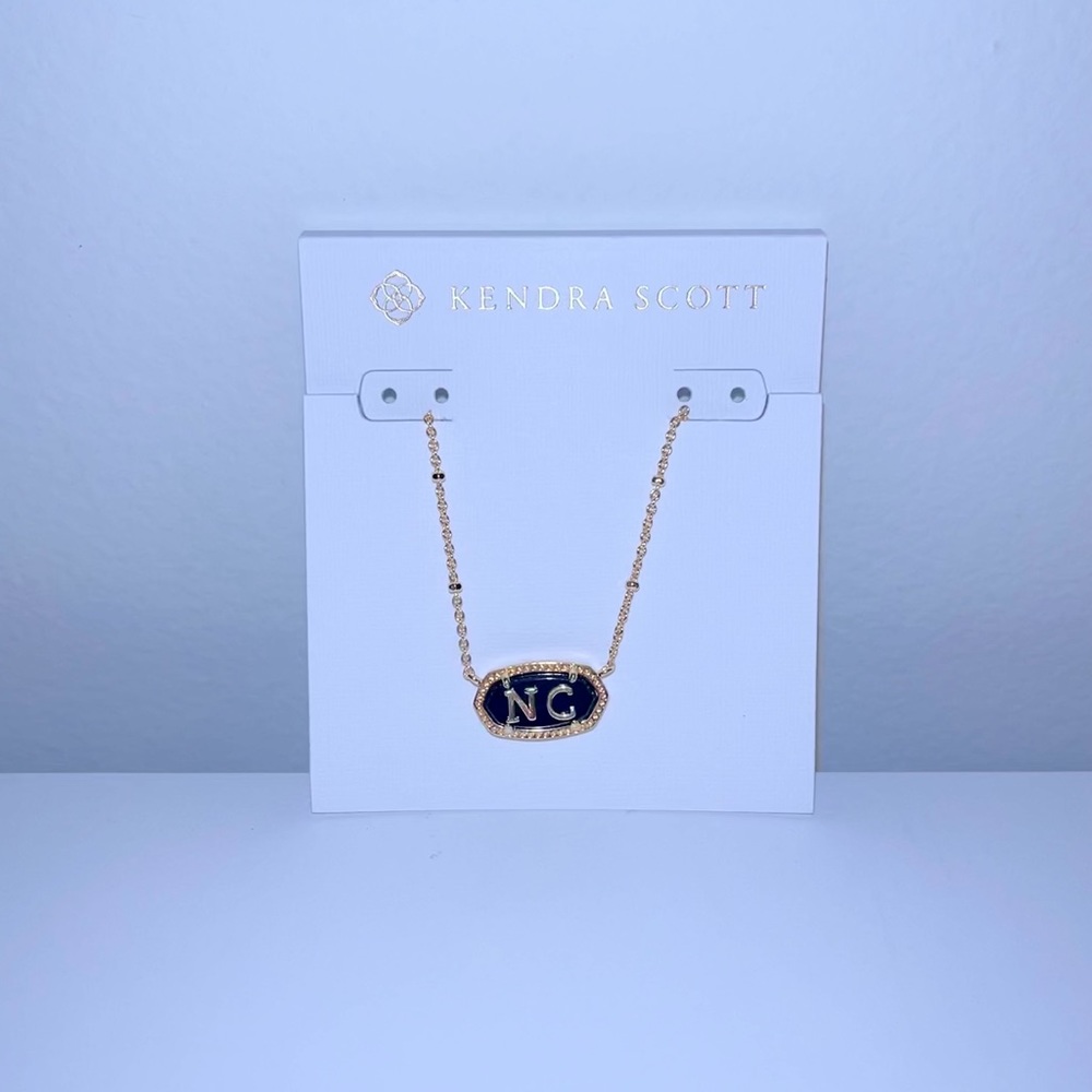 Kendra Scott Elisa Gold North Carolina Necklace in Black Agate